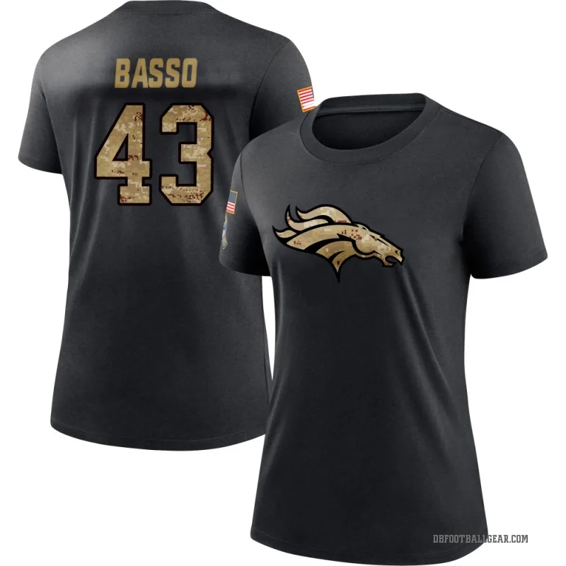 Luke Basso Women's Black Denver Broncos 2020 Salute To Service Performance T-Shirt