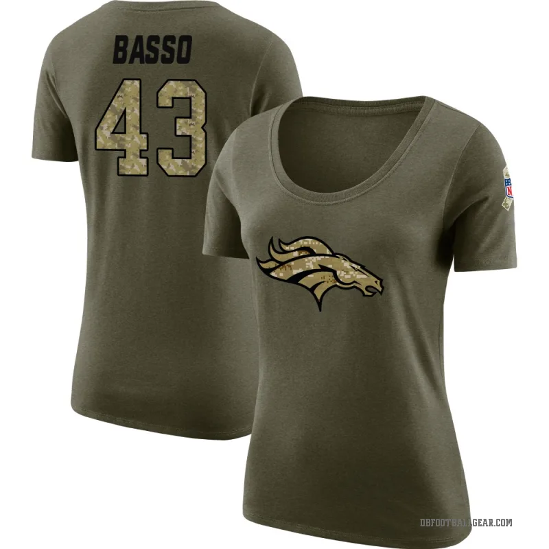 Luke Basso Women's Olive Denver Broncos Salute to Service Scoop Neck T-Shirt