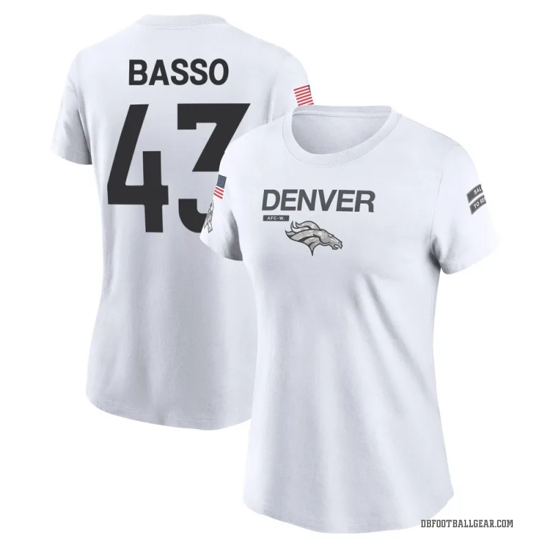 Luke Basso Women's White Denver Broncos 2024 Salute to Service Performance T-Shirt