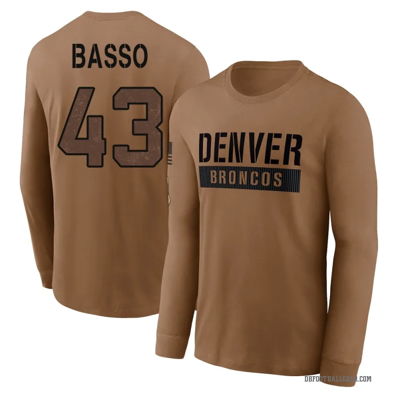 Luke Basso Youth Brown Denver Broncos 2023 Salute To Service Long Sleeve T-Shirt