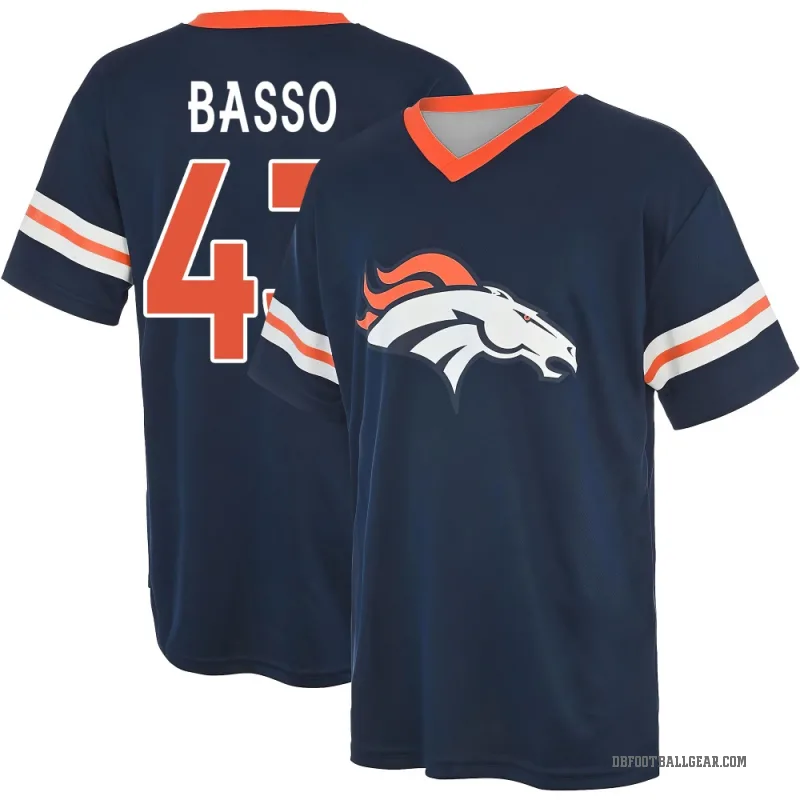 Luke Basso Youth Navy Denver Broncos Game Day V-Neck T-Shirt