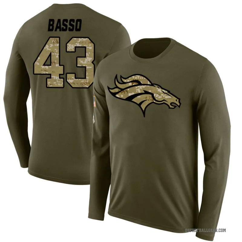 Luke Basso Youth Olive Denver Broncos Salute to Service Sideline Long Sleeve T-Shirt