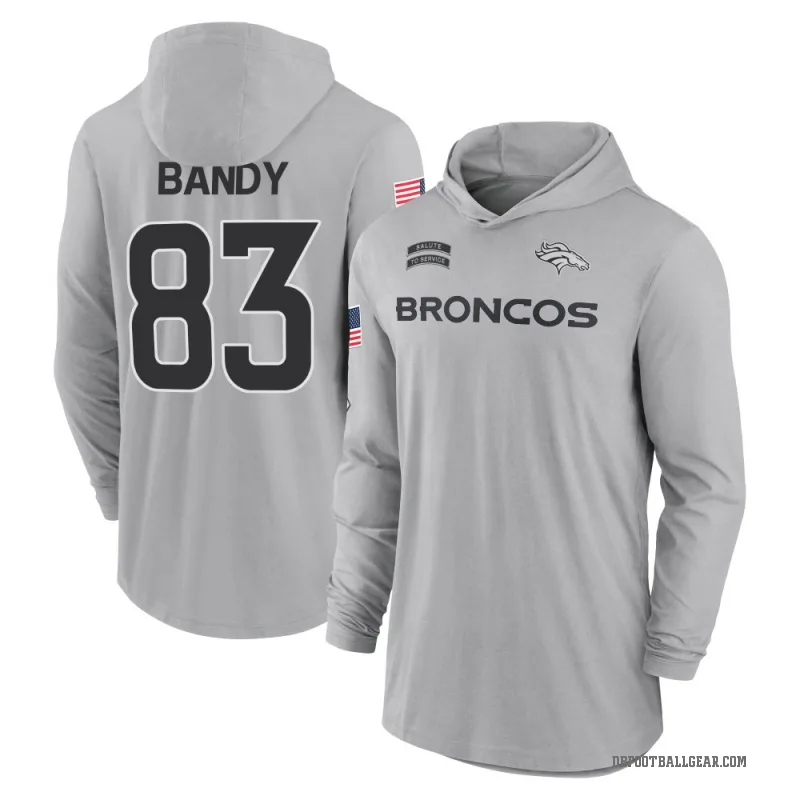 Michael Bandy Men's Gray Denver Broncos 2024 Salute to Service Lightweight Performance Long Sleeve Hooded T-Shirt