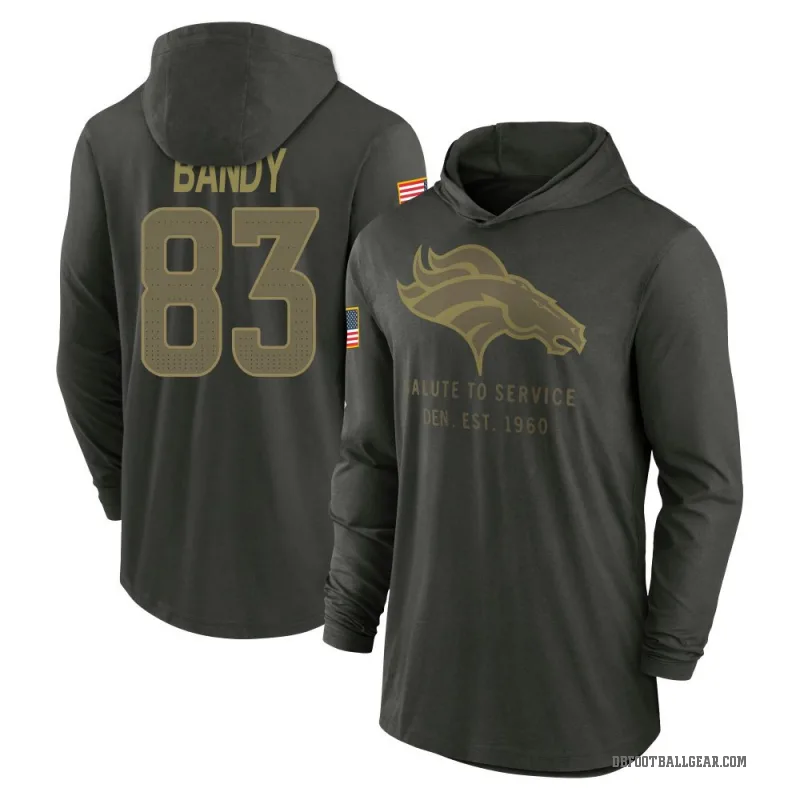 Michael Bandy Youth Green Denver Broncos Forest/ 2025 Salute to Service Sideline Lightweight Hooded Pullover Long Sleeve T-Shirt