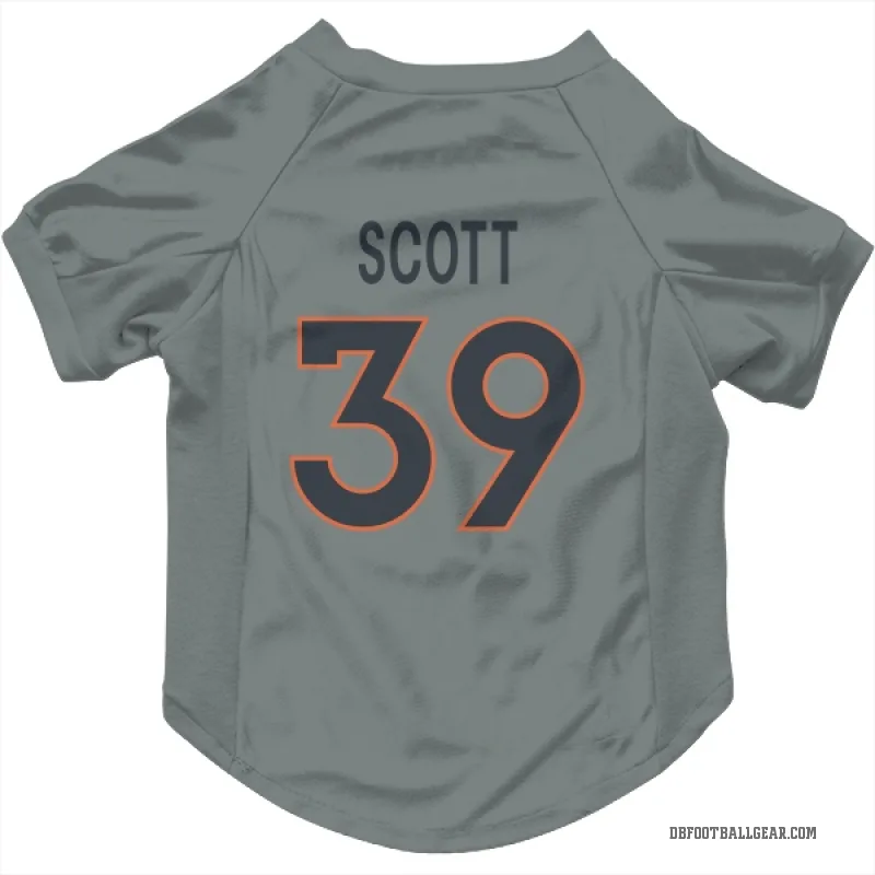 Miles Scott  Gray Denver Broncos  Cat & Dog Pet Jersey