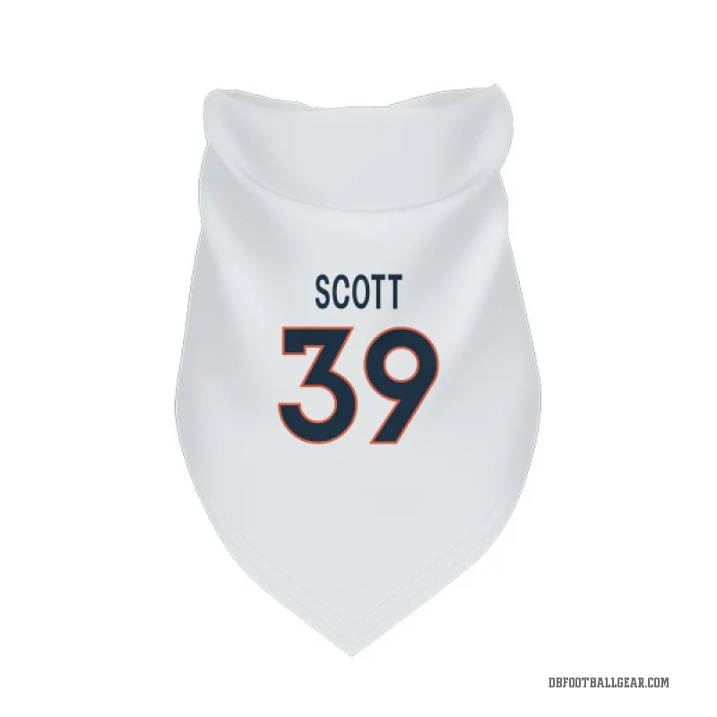 Miles Scott  White Denver Broncos  Cat & Dog Pet Bandana