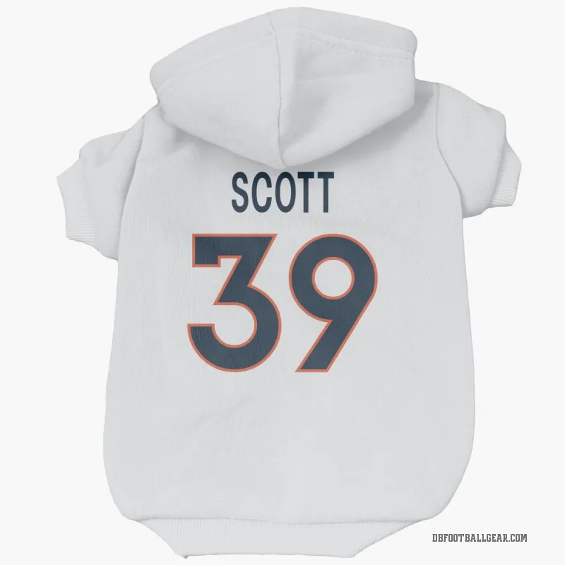 Miles Scott  White Denver Broncos  Cat & Dog Pet Hoodie