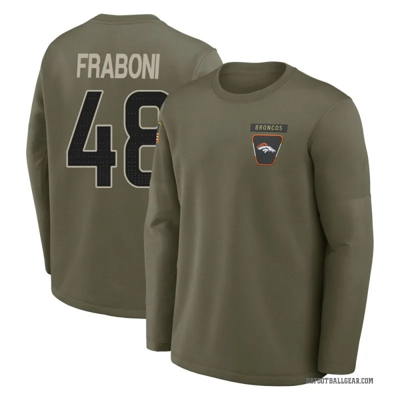 Mitchell Fraboni Men's Olive Denver Broncos 2025 Salute to Service Sideline Coaches Long Sleeve T-Shirt
