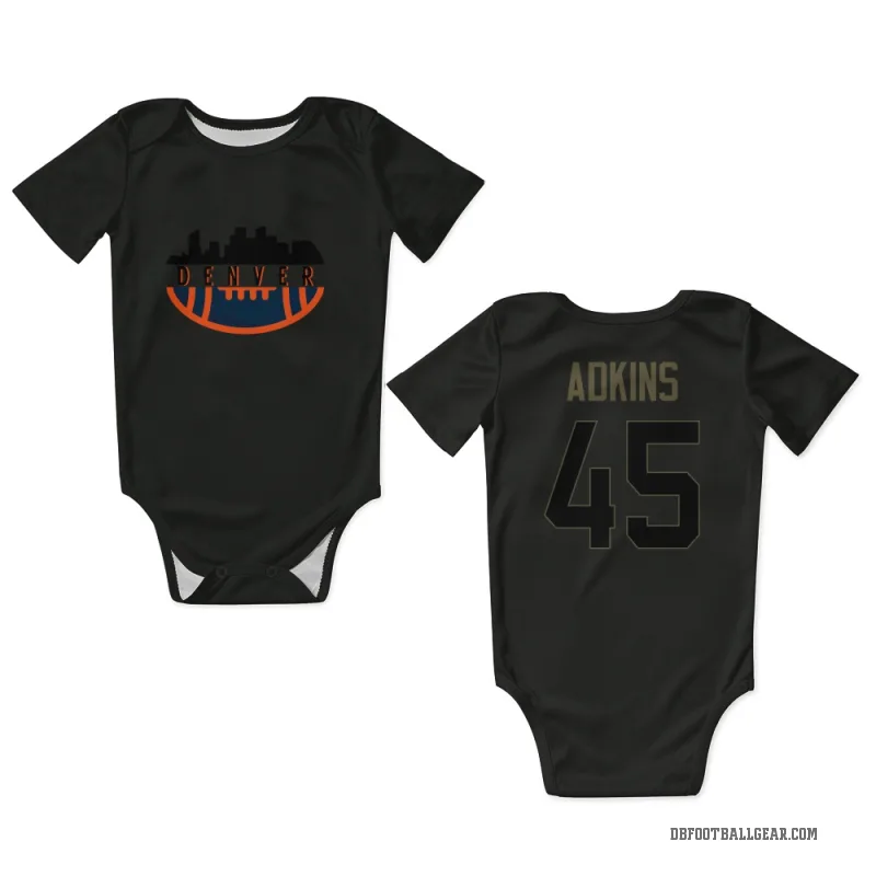 Nate Adkins  Black Denver Broncos  Service Newborn & Infant Bodysuit
