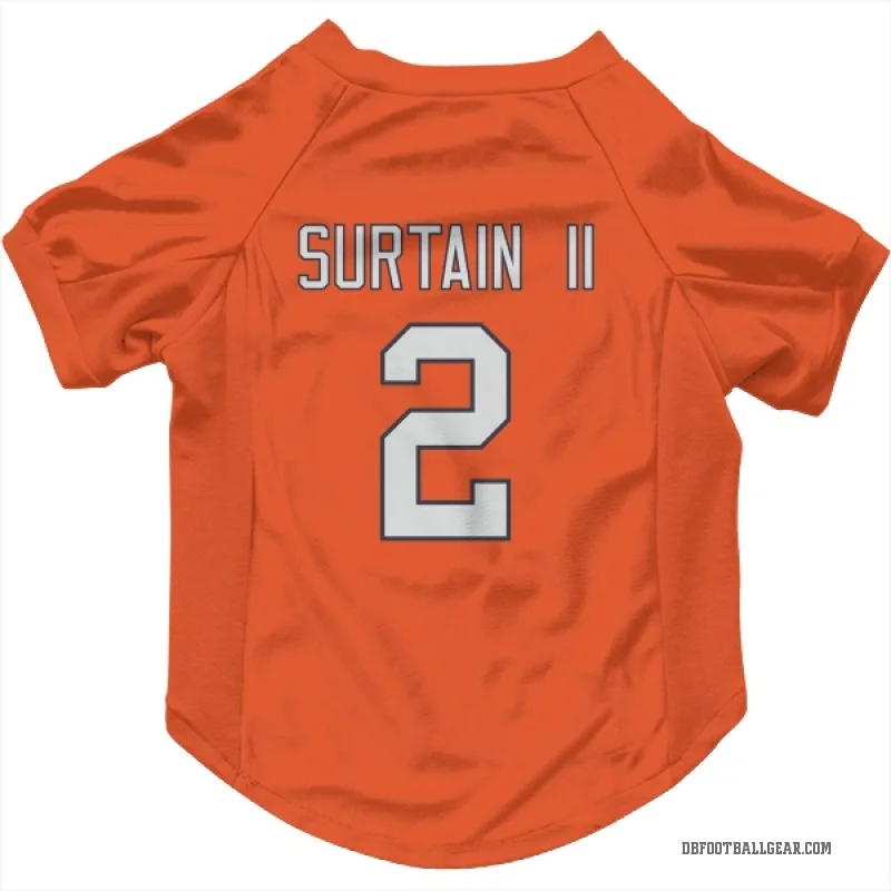Pat Surtain II  Orange Denver Broncos  Cat & Dog Pet Jersey