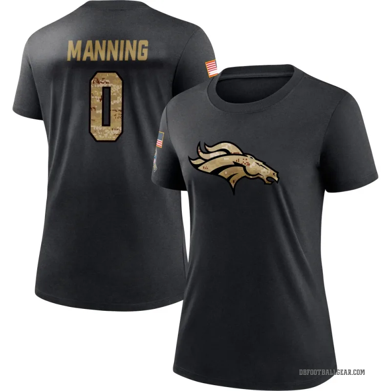 Paul Manning Women's Black Denver Broncos 2020 Salute To Service Performance T-Shirt