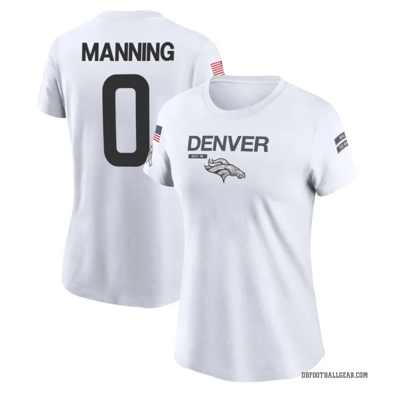 Paul Manning Women's White Denver Broncos 2024 Salute to Service Performance T-Shirt