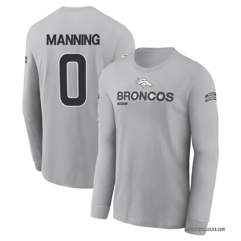 Paul Manning Youth Gray Denver Broncos 2024 Salute to Service Long Sleeve T-Shirt