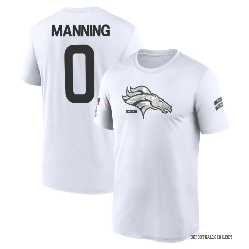 Paul Manning Youth White Denver Broncos 2024 Salute to Service Performance T-Shirt