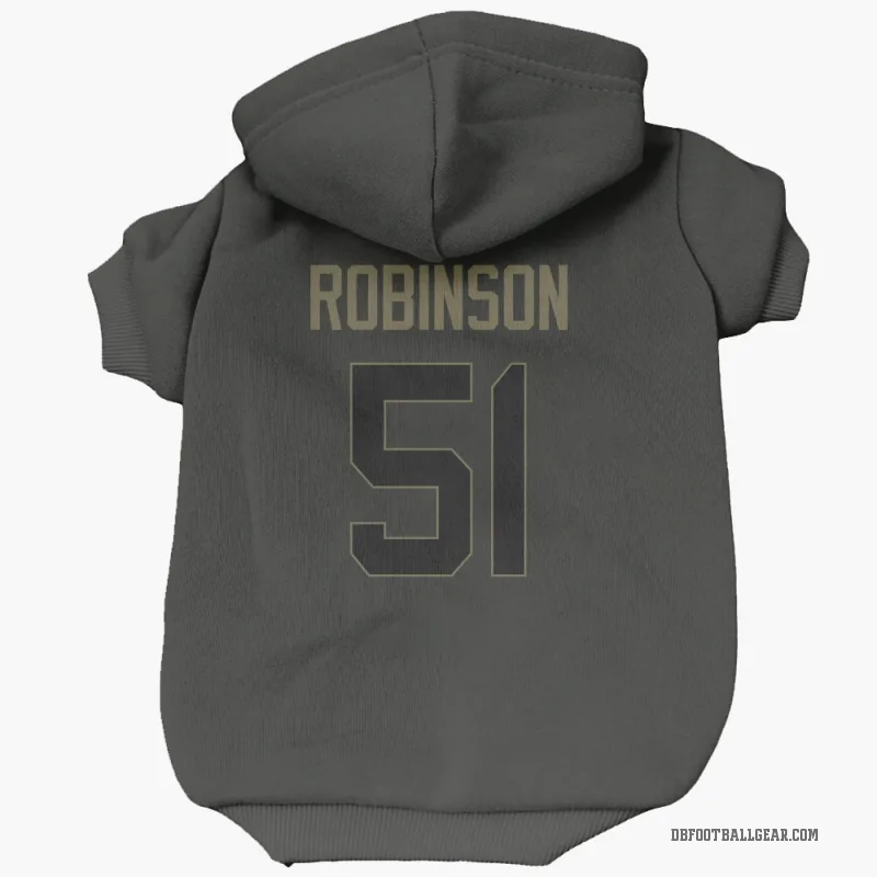 Que Robinson  Black Denver Broncos  Service Cat & Dog Pet Hoodie