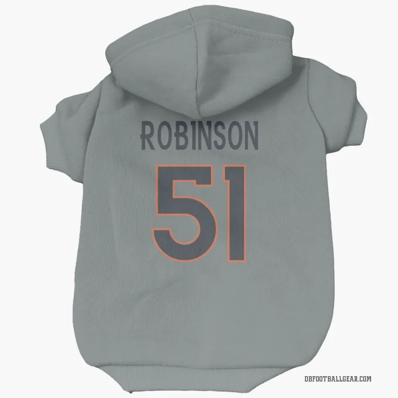 Que Robinson  Gray Denver Broncos  Cat & Dog Pet Hoodie