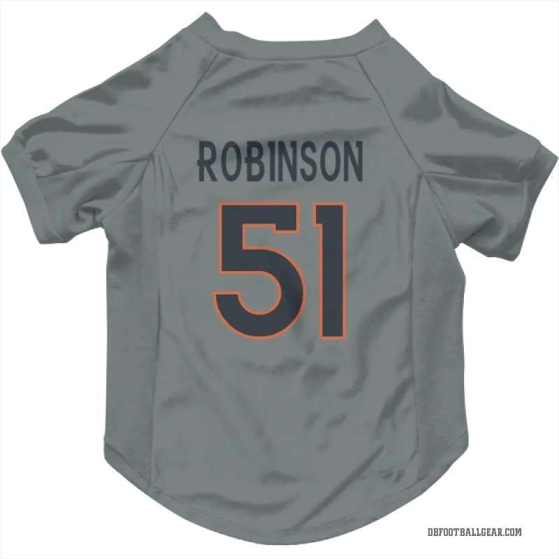 Que Robinson  Gray Denver Broncos  Cat & Dog Pet Jersey