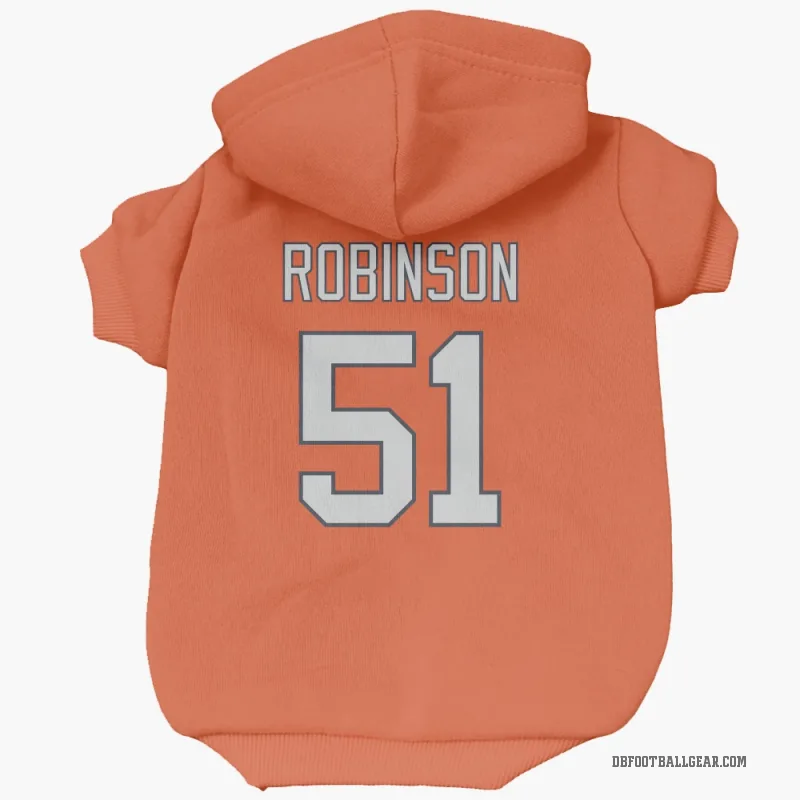 Que Robinson  Orange Denver Broncos  Cat & Dog Pet Hoodie