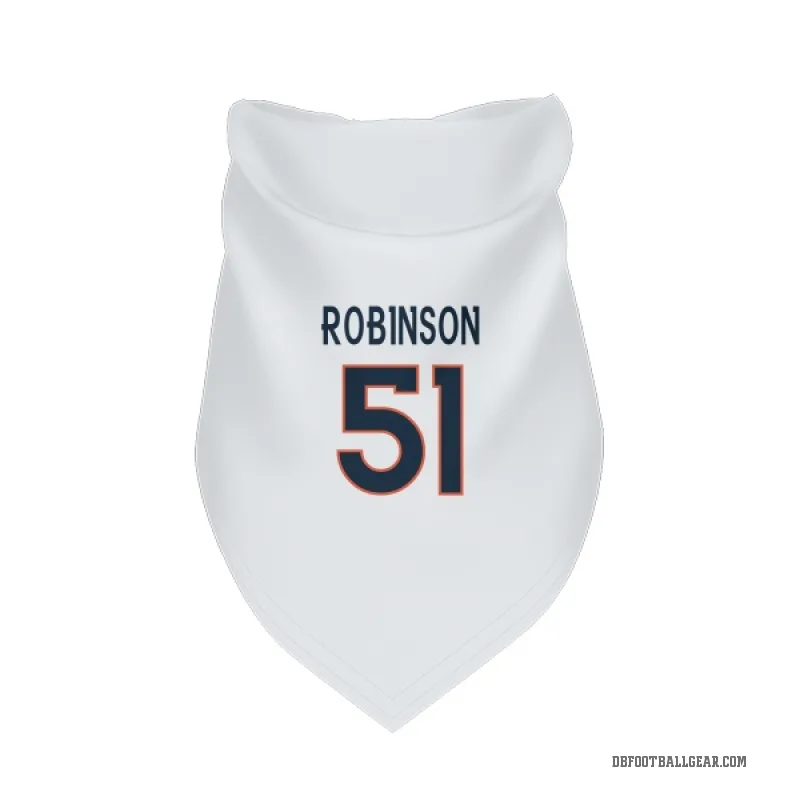 Que Robinson  White Denver Broncos  Cat & Dog Pet Bandana