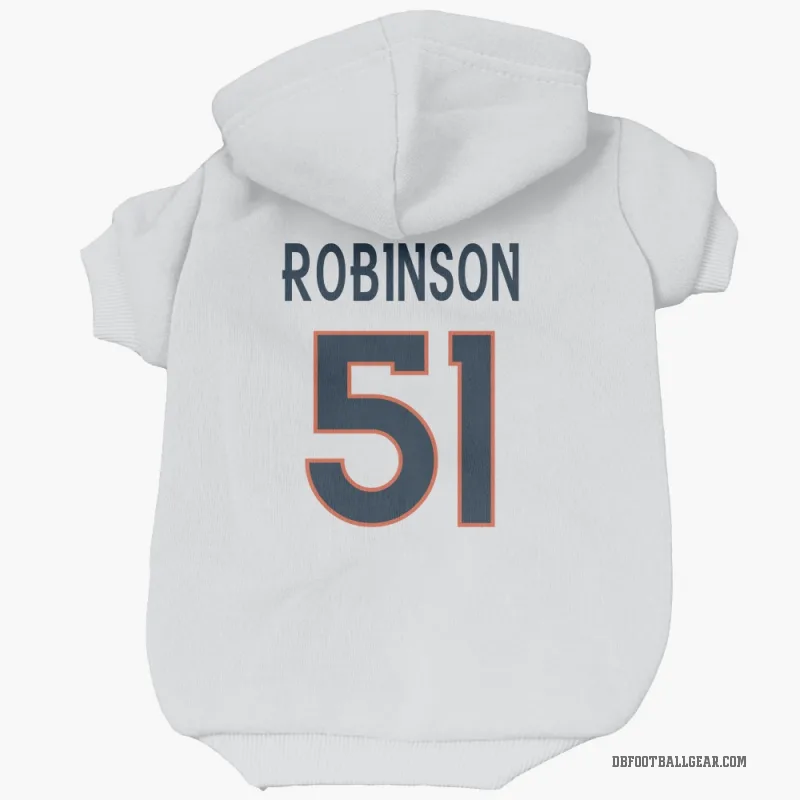 Que Robinson  White Denver Broncos  Cat & Dog Pet Hoodie