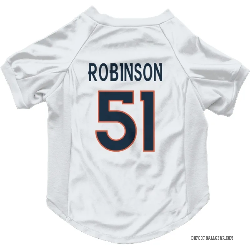Que Robinson  White Denver Broncos  Cat & Dog Pet Jersey