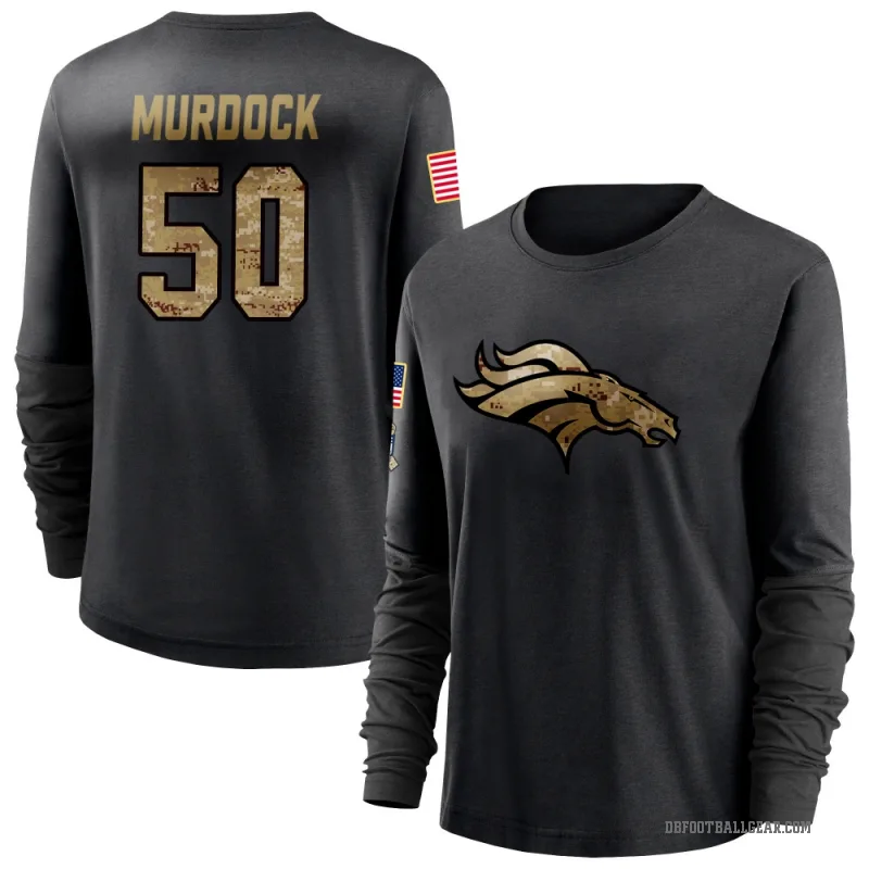 Red Murdock Women's Black Denver Broncos 2020 Salute To Service Sideline Performance Long Sleeve T-Shirt