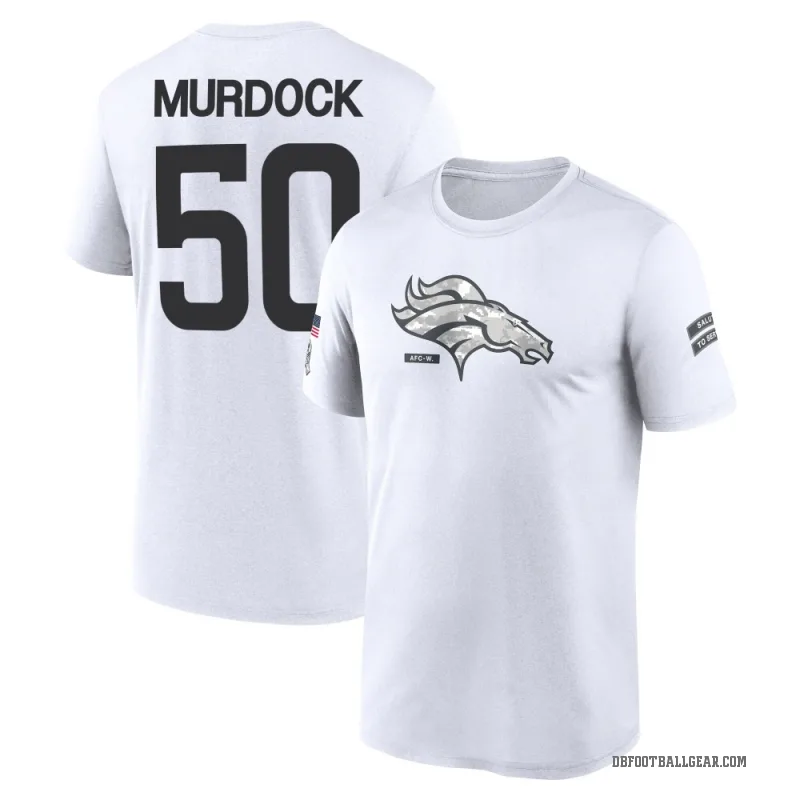 Red Murdock Youth White Denver Broncos 2024 Salute to Service Performance T-Shirt