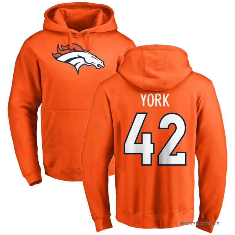 Taurean York Men's Orange Denver Broncos Pro Line Logo Pullover Hoodie
