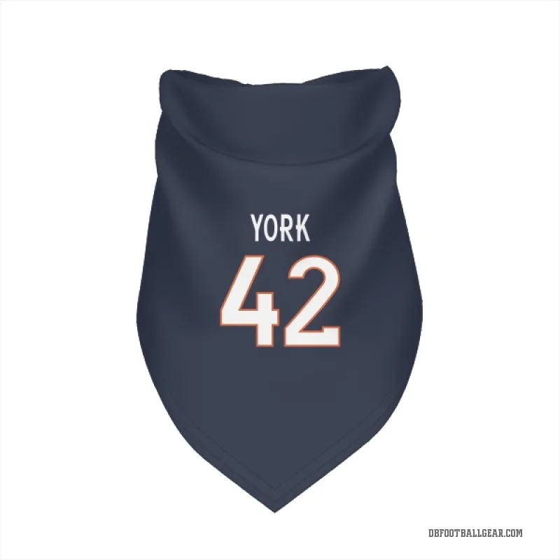 Taurean York  Navy Denver Broncos  Cat & Dog Pet Bandana