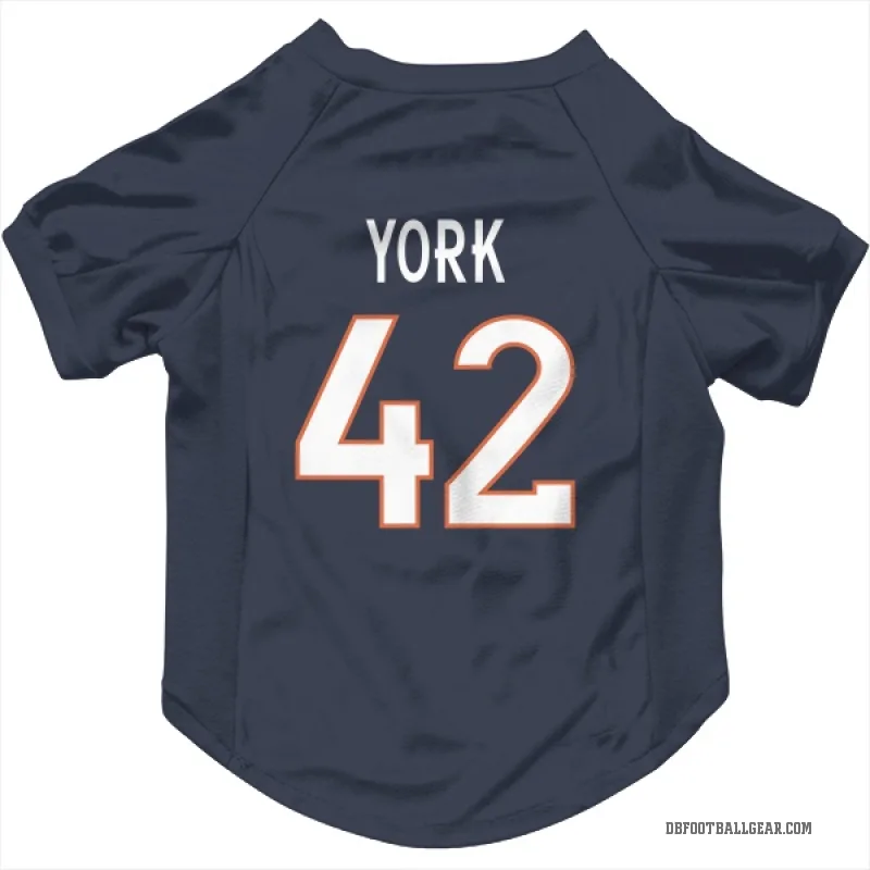 Taurean York  Navy Denver Broncos  Cat & Dog Pet Jersey