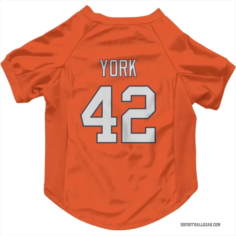Taurean York  Orange Denver Broncos  Cat & Dog Pet Jersey