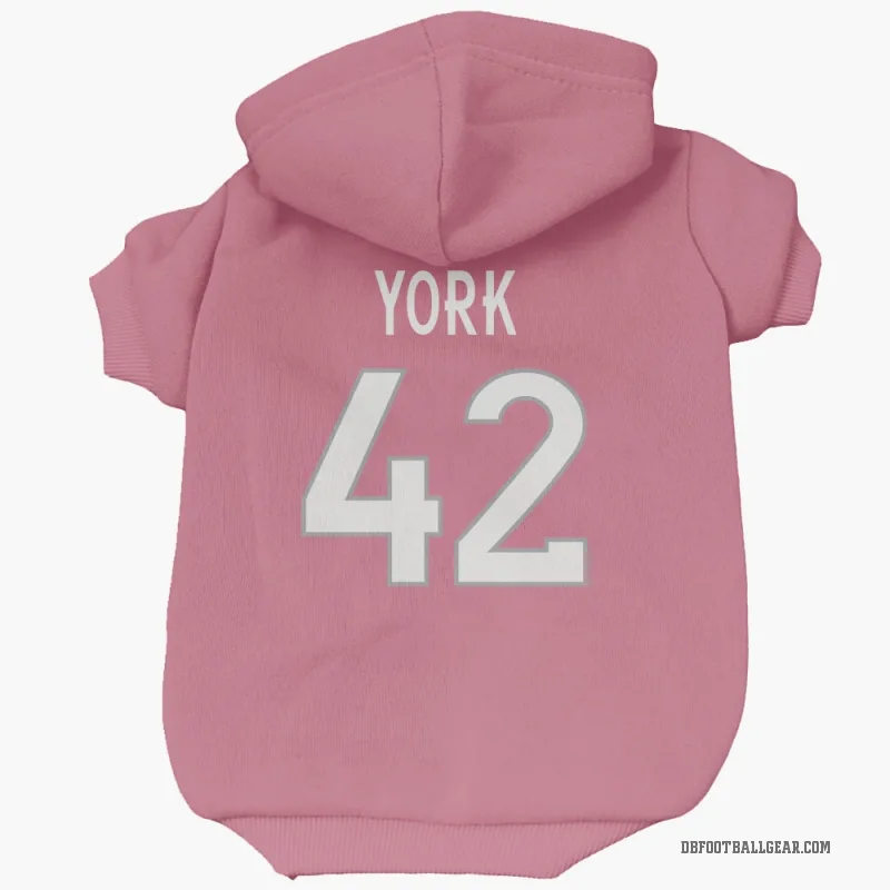 Taurean York  Pink Denver Broncos  Cat & Dog Pet Hoodie