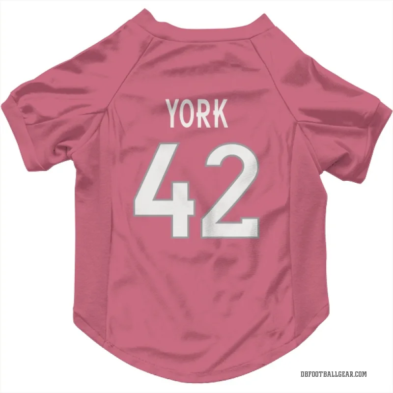 Taurean York  Pink Denver Broncos  Cat & Dog Pet Jersey