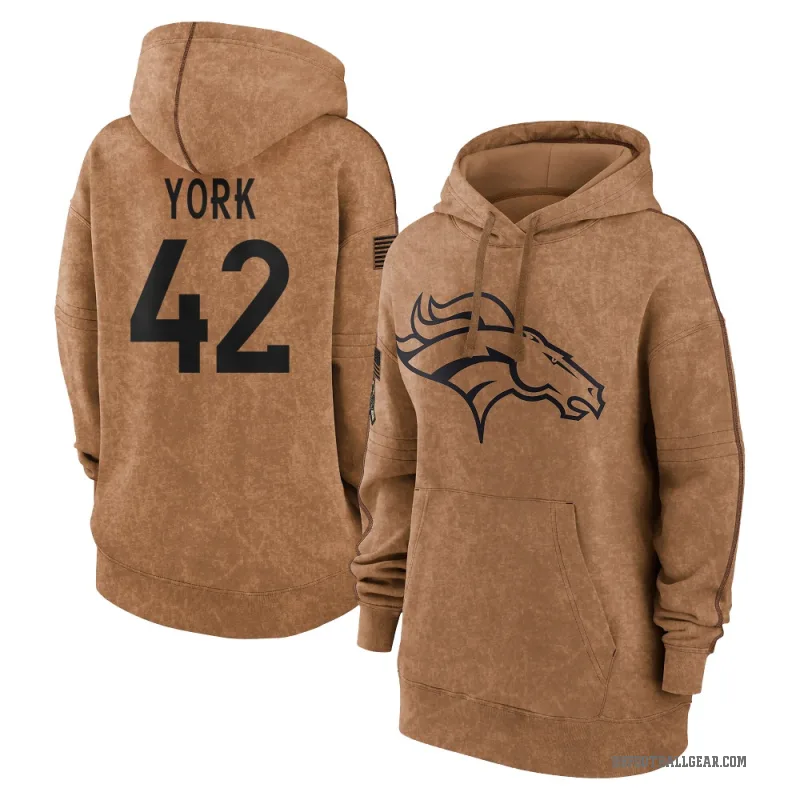 Taurean York Women's Brown Denver Broncos 2023 Salute To Service Pullover Hoodie