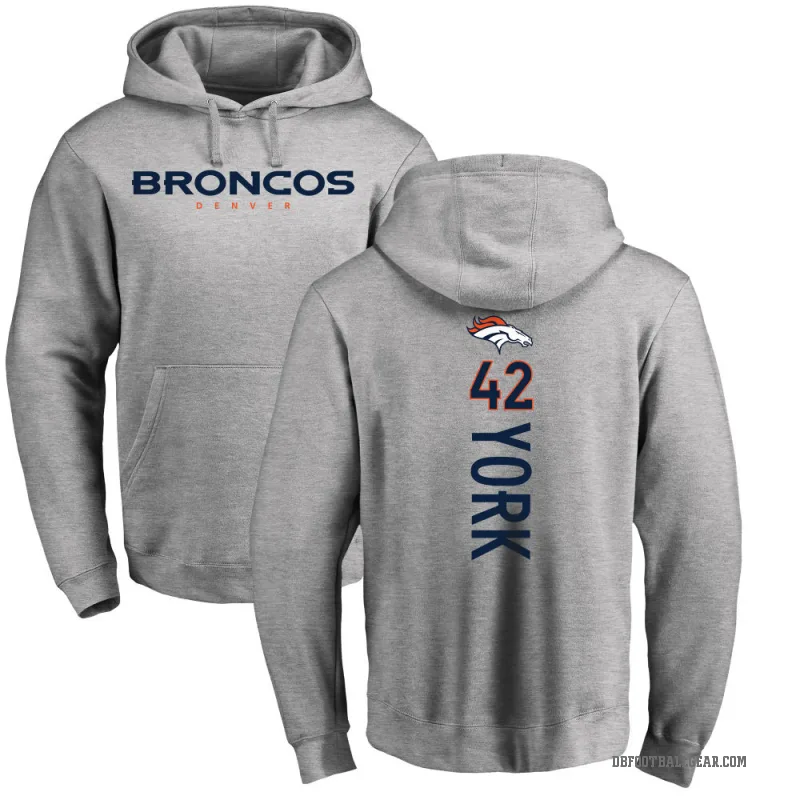 Taurean York Youth Denver Broncos Pro Line Ash Backer Pullover Hoodie
