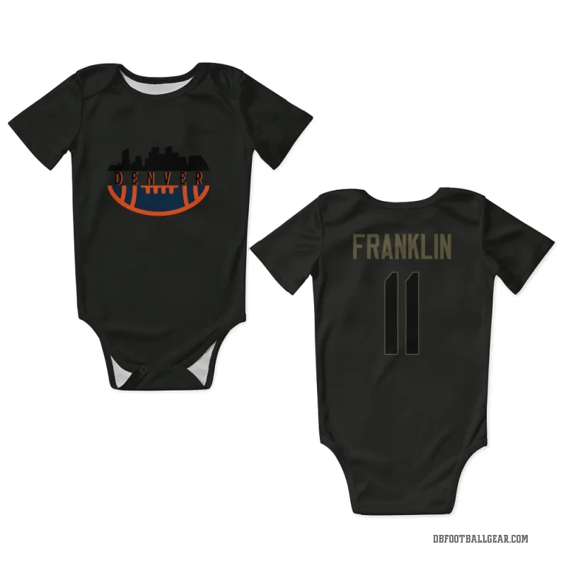 Troy Franklin  Black Denver Broncos  Service Newborn & Infant Bodysuit