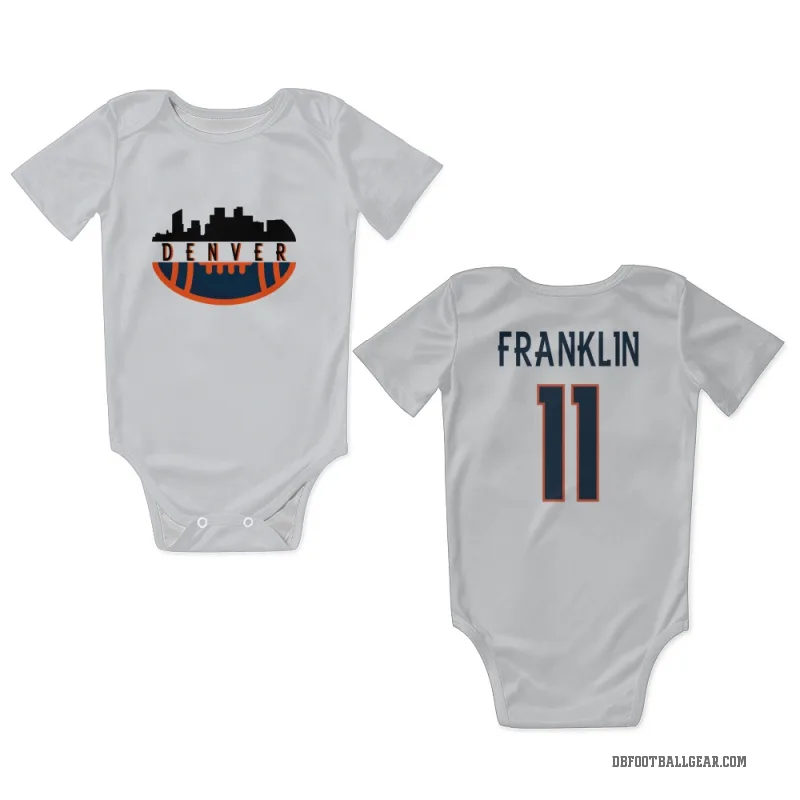 Troy Franklin  White Denver Broncos  Newborn & Infant Bodysuit