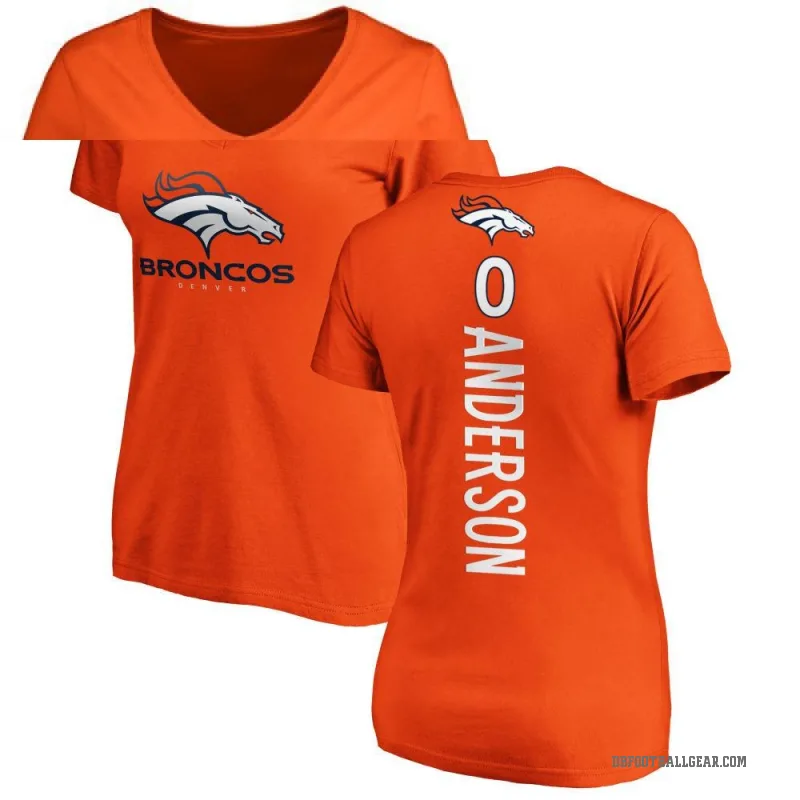 Tycen Anderson Women's Orange Denver Broncos Backer Slim Fit T-Shirt -