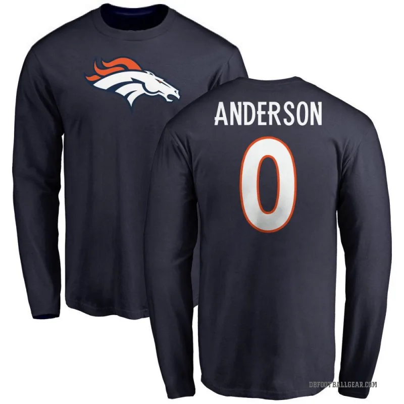 Tycen Anderson Youth Navy Denver Broncos Logo Long Sleeve T-Shirt -