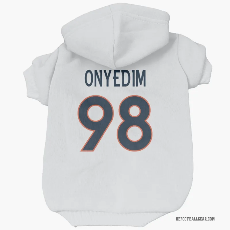 Tyler Onyedim  White Denver Broncos  Cat & Dog Pet Hoodie