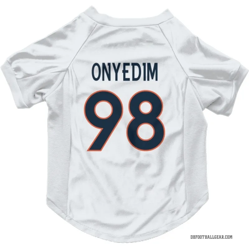 Tyler Onyedim  White Denver Broncos  Cat & Dog Pet Jersey